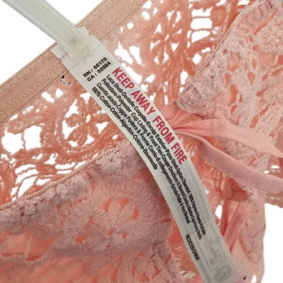 Anthropologie Crochet Lace Top Pink Size XL NWT Tie Front Removable Straps Crop - Picture 9 of 10